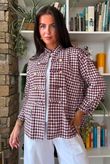 Nonni Gingam Napoleon Jacket Aubergine